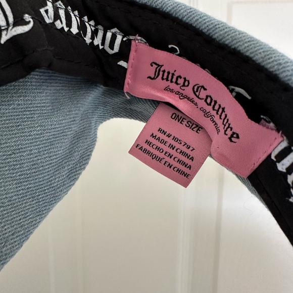 nwot Juicy Couture Light Denim Visor with Rhinestone Logo Hat Y2K Adorable - Picture 4 of 6